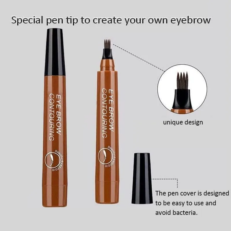 Waterproof 4 Points Long Lasting Eyebrow Pen (Black)