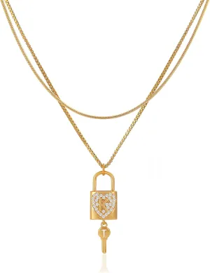 Wellike Necklaces for Women Gold Necklace for Women Initial Necklaces Custom 2pcs Layered Necklaces 18K Gold Jewelry Dainty Necklace Stainless Steel Chain Choker Necklace for Women