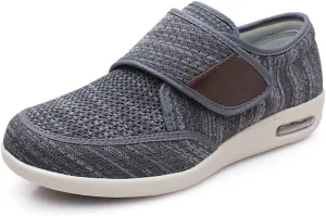 Wide Shoes with Adjustable Strap, Diabetic Shoes for Swollen Feet Easy Put On/Off Shoes for Seniors