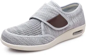 Wide Shoes with Adjustable Strap, Diabetic Shoes for Swollen Feet Easy Put On/Off Shoes for Seniors