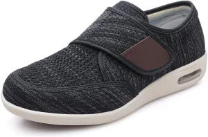 Wide Shoes with Adjustable Strap, Diabetic Shoes for Swollen Feet Easy Put On/Off Shoes for Seniors