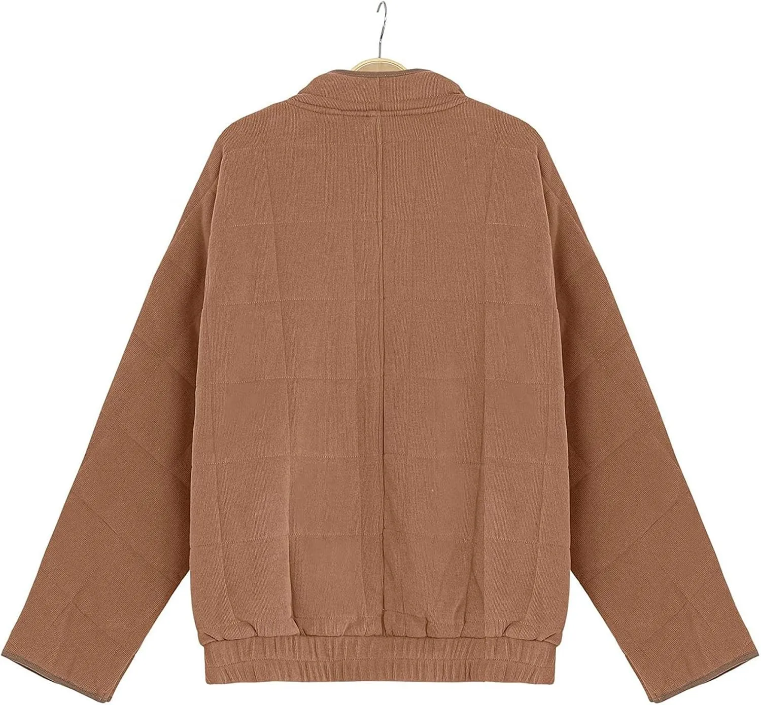 Winter Coats for Women Warm Coat Loose Plain Quilted Coat Stand Collar Zip Up Jacket Women Casual Jacket