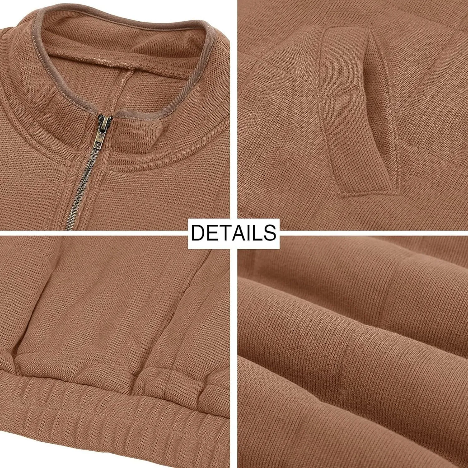 Winter Coats for Women Warm Coat Loose Plain Quilted Coat Stand Collar Zip Up Jacket Women Casual Jacket
