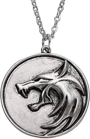 Witcher Medallion Necklace Witcher Necklace Wolf Necklaces for Men Medallion Pendant Necklaces Geralt Witcher Costume Jewelry for Men