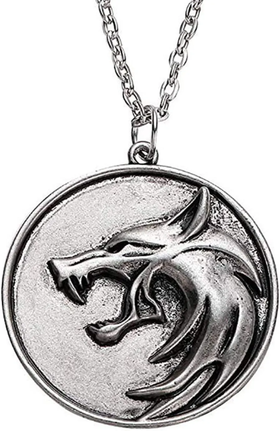 Witcher Medallion Necklace Witcher Necklace Wolf Necklaces for Men Medallion Pendant Necklaces Geralt Witcher Costume Jewelry for Men