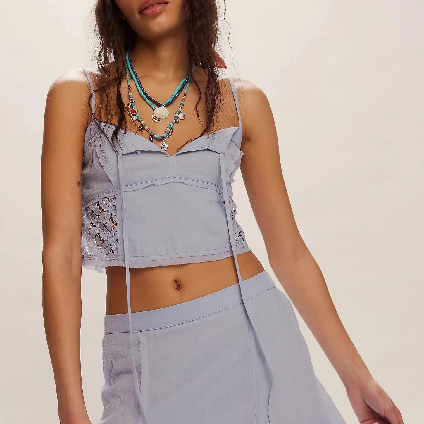 Women 2 Piece Maxi Skirt Set Cute Ruffle Sleeveless Backless Halter Top   Flowy Maxi Skirt Summer Sexy Beach Outfits