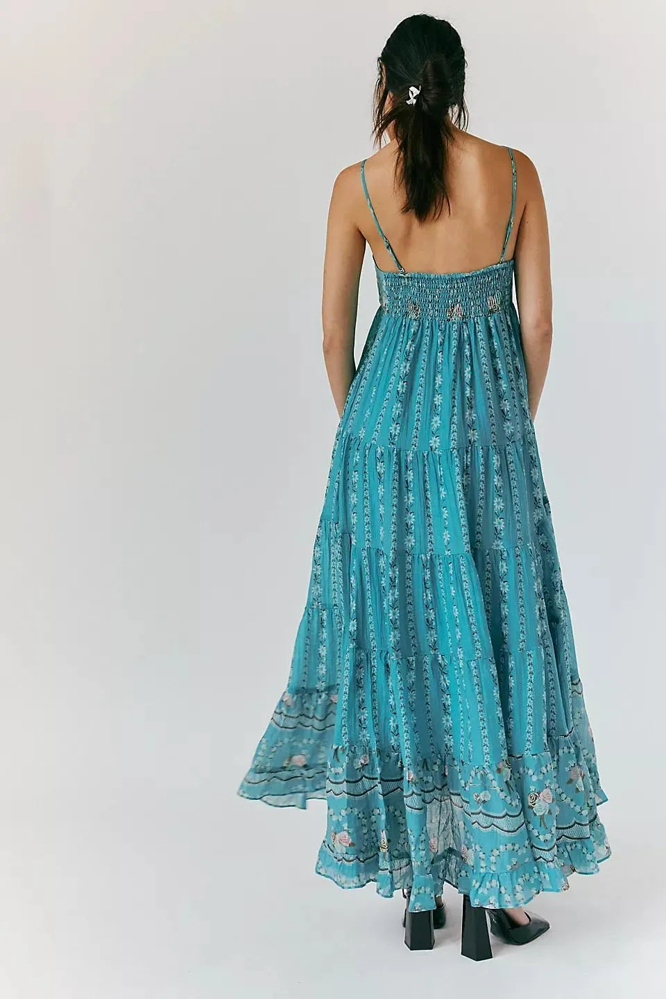 Women Boho Spaghetti Strap Maxi Dress Y2k Floral Sleeveless Long Dress 2025 Summer Beach Vacation Sundress Beachwear