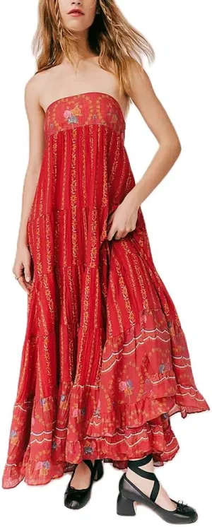 Women Boho Spaghetti Strap Maxi Dress Y2k Floral Sleeveless Long Dress 2025 Summer Beach Vacation Sundress Beachwear