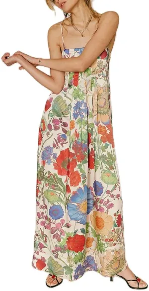 Women Boho Spaghetti Strap Maxi Dress Y2k Floral Sleeveless Long Dress 2025 Summer Beach Vacation Sundress Beachwear