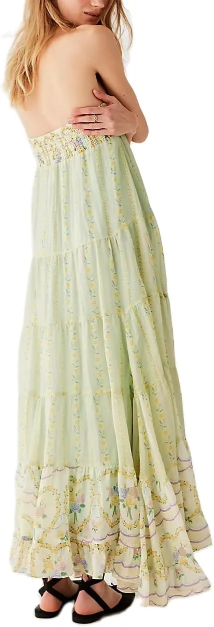 Women Boho Spaghetti Strap Maxi Dress Y2k Floral Sleeveless Long Dress 2025 Summer Beach Vacation Sundress Beachwear