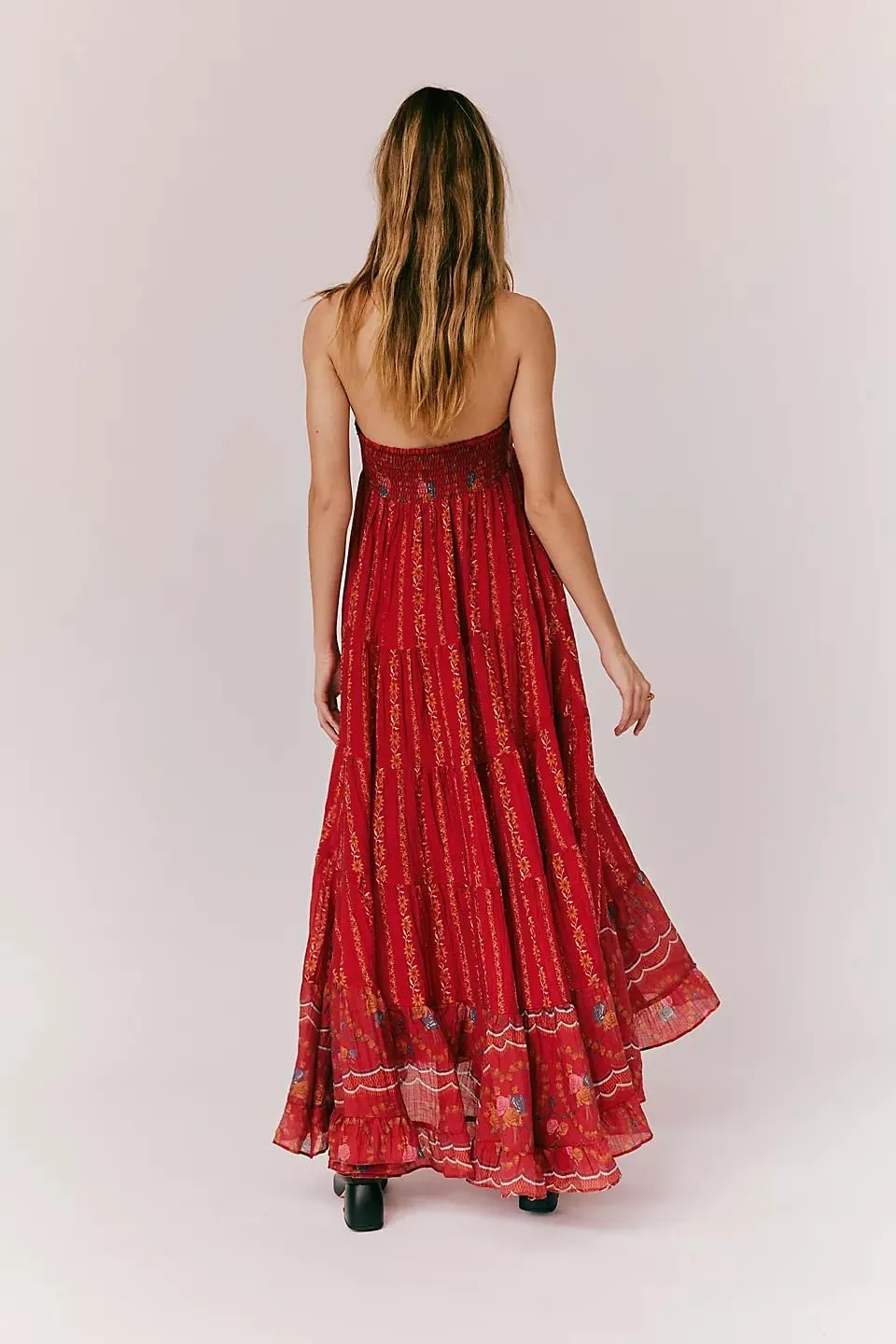 Women Boho Spaghetti Strap Maxi Dress Y2k Floral Sleeveless Long Dress 2025 Summer Beach Vacation Sundress Beachwear
