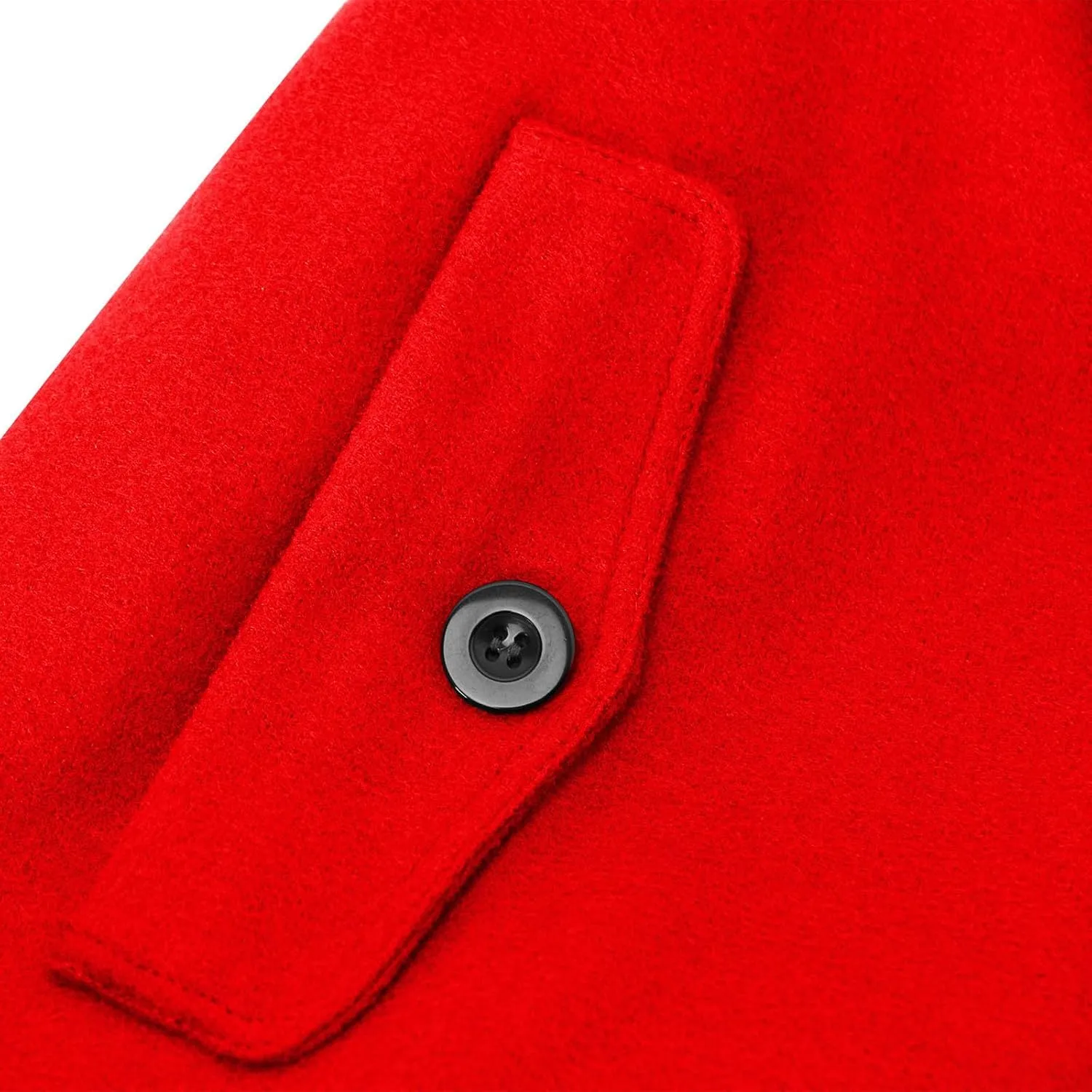 Women Single Breasted Long Trench Coat Windproof Classic Soft Slim Overcoat with Belt Wool Blend Warm Lapel Pea Coat