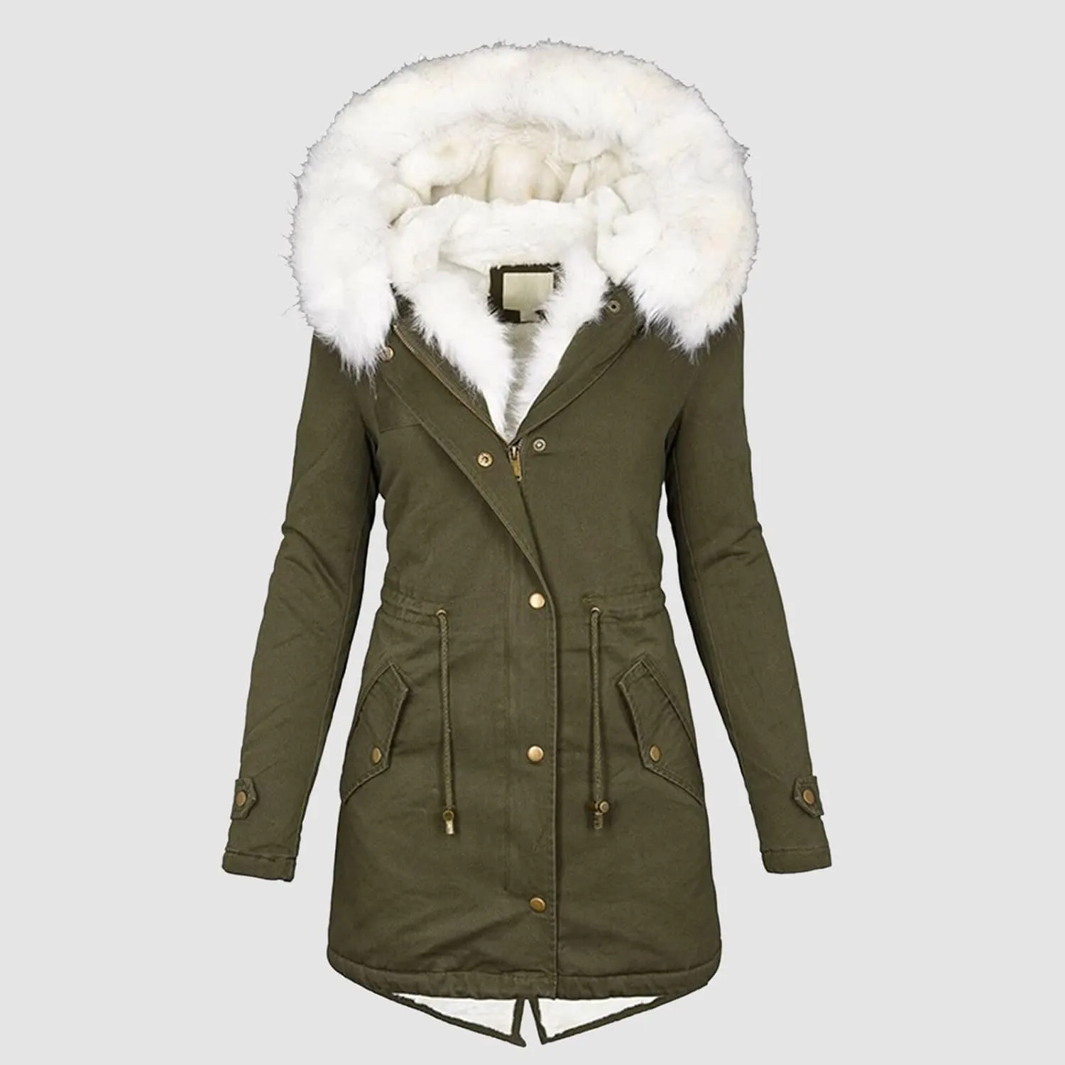 Women Winter Coats Long Hooded Fleece Lined Parka Jackets Thick Warm Cotton Jacket Coat Puffer Jacket Windproof Ski Down Coat