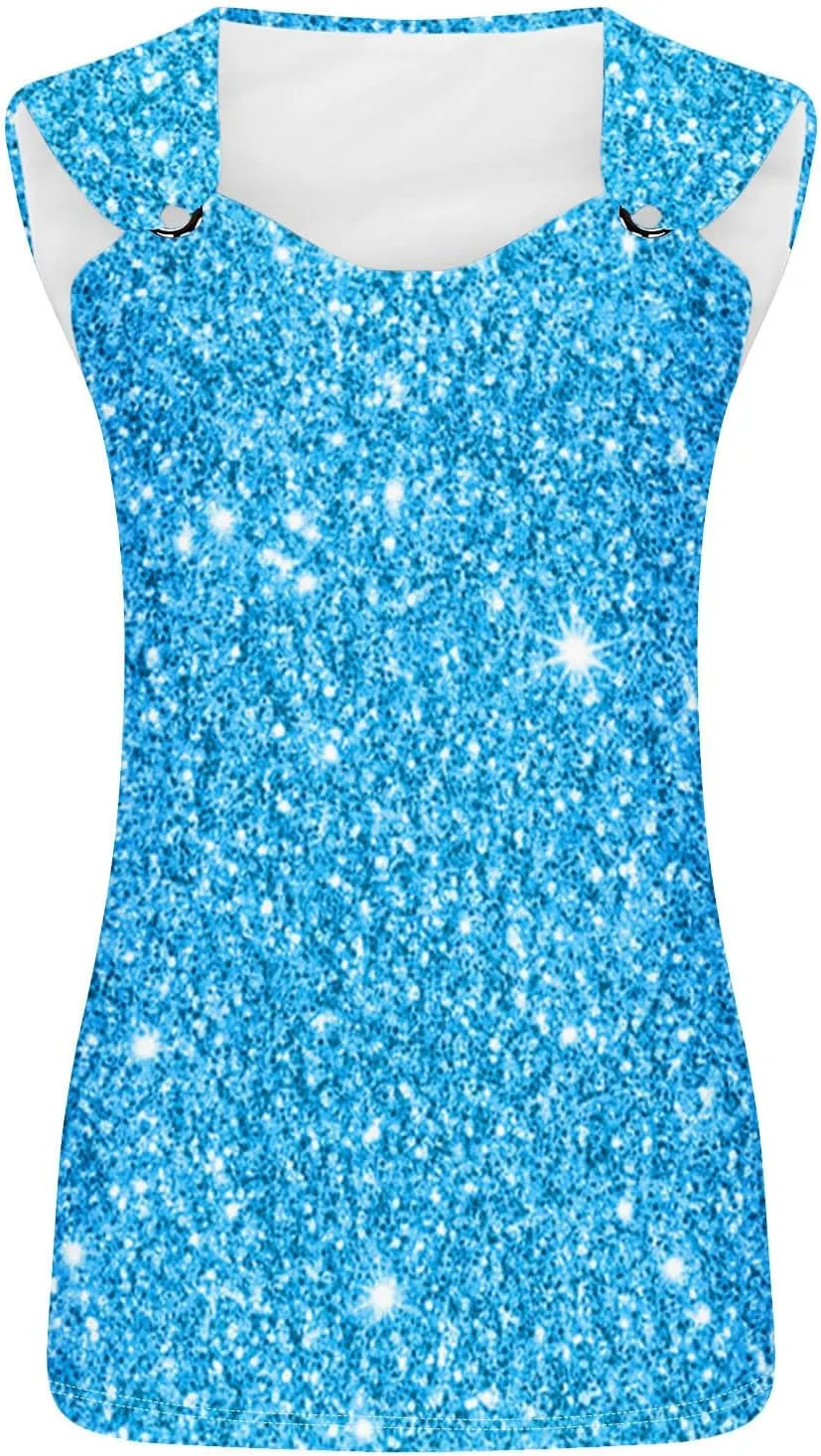 Womens 2024 Summer Tank Tops Scoop Neck Blouse Shirts Loose Fit Sleeveless Tunic Tops Trendy Casual Ladies Clothing