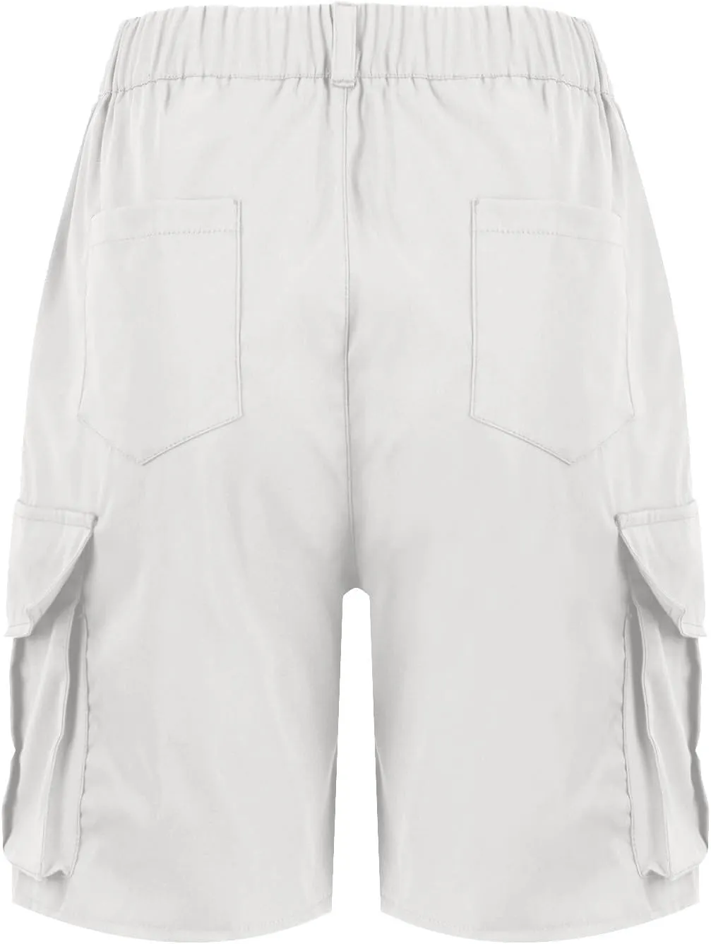 Womens Cargo Shorts 2024 Summer Casual Elastic High Waisted Drawstring Shorts Dressy Cotton Short Pants with Pocket