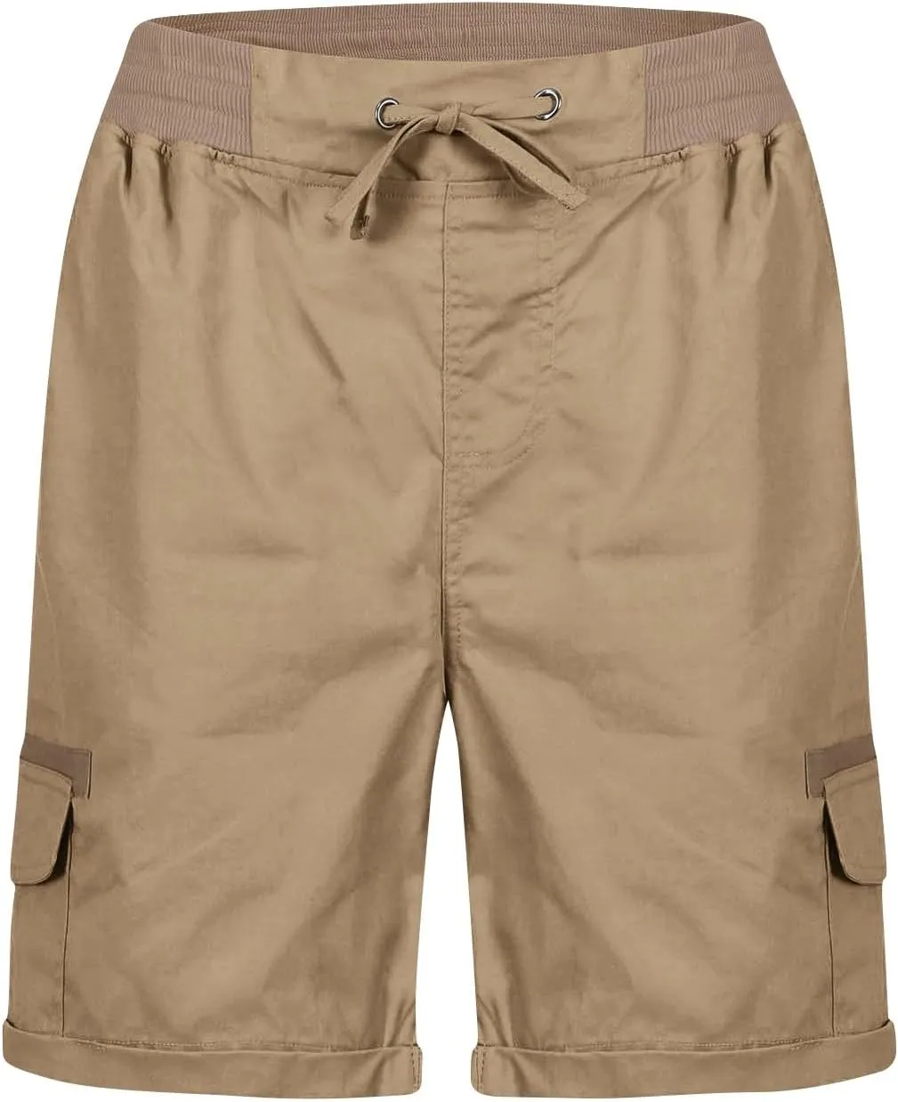 Womens Cargo Shorts 2024 Summer Casual Elastic High Waisted Drawstring Shorts Dressy Cotton Short Pants with Pocket