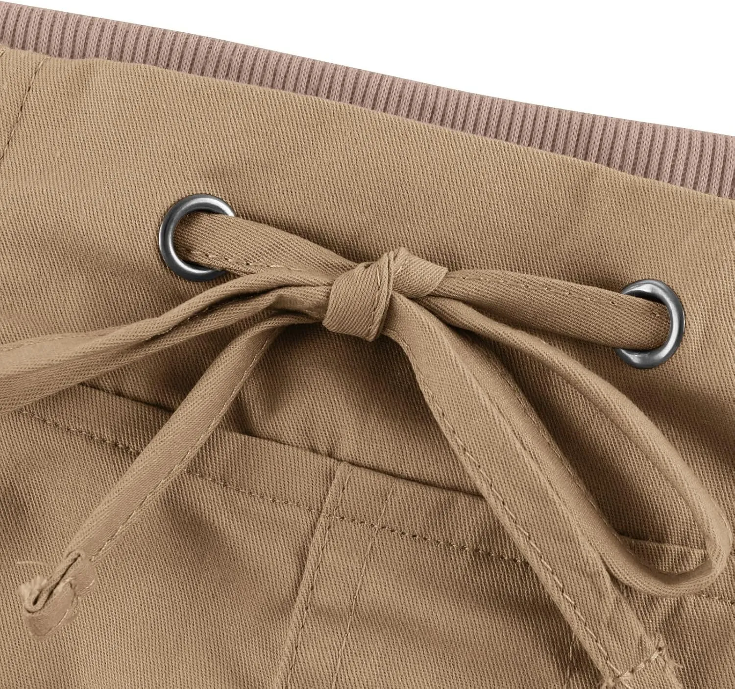 Womens Cargo Shorts 2024 Summer Casual Elastic High Waisted Drawstring Shorts Dressy Cotton Short Pants with Pocket