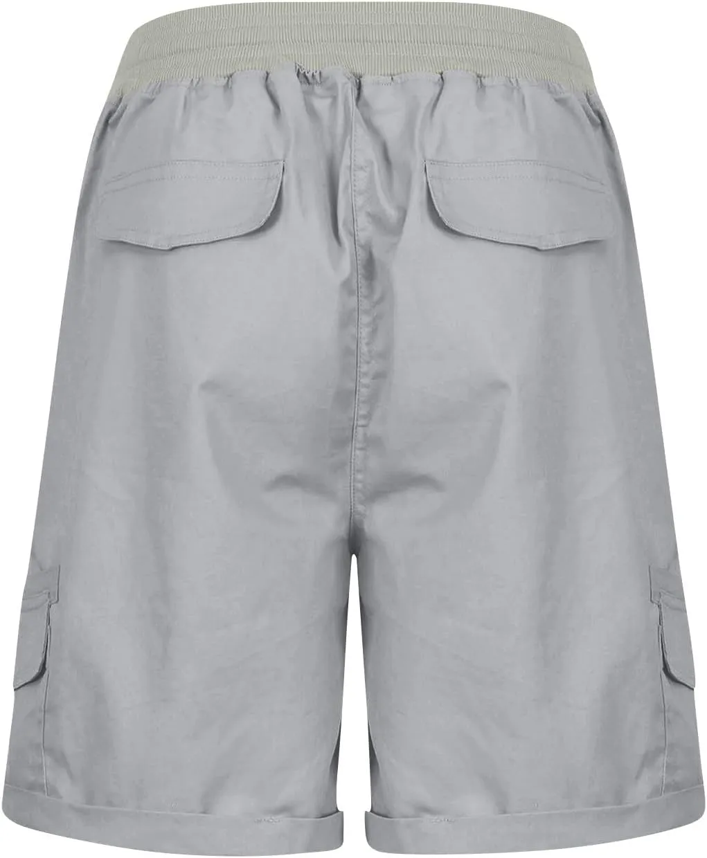 Womens Cargo Shorts 2024 Summer Casual Elastic High Waisted Drawstring Shorts Dressy Cotton Short Pants with Pocket
