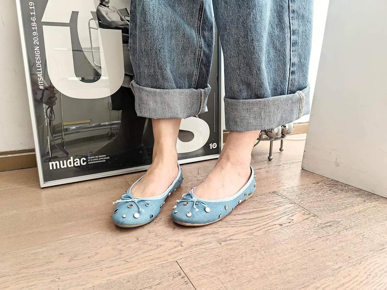 Women's Colorful Printing Ballet Flats Memory Foam Cushioned Floral Soft Slip On