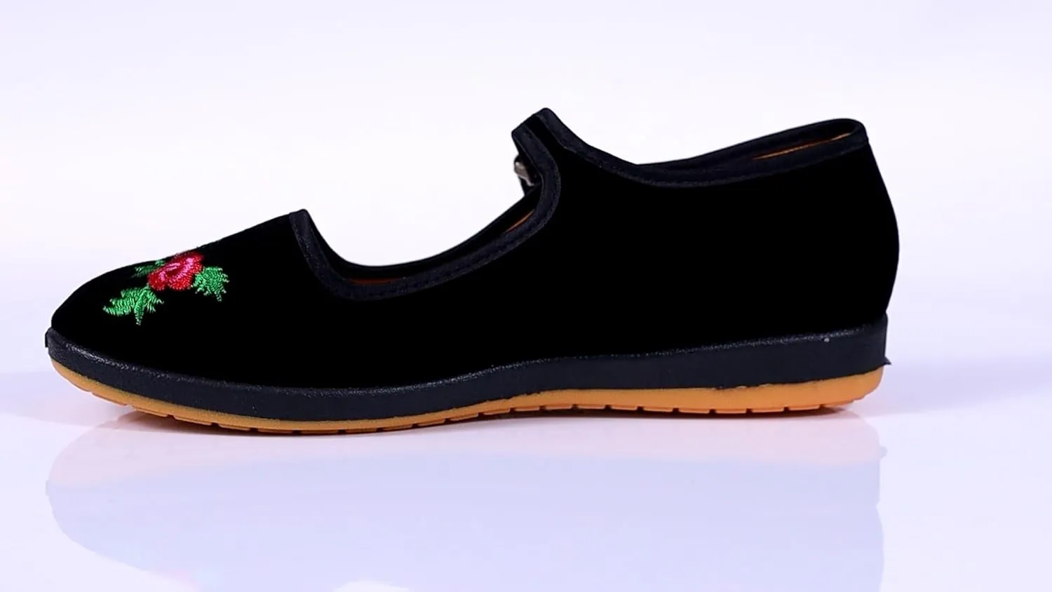 Womens Cotton Mary Jane Shoes China Doll Ballet Flats Shoes,Black