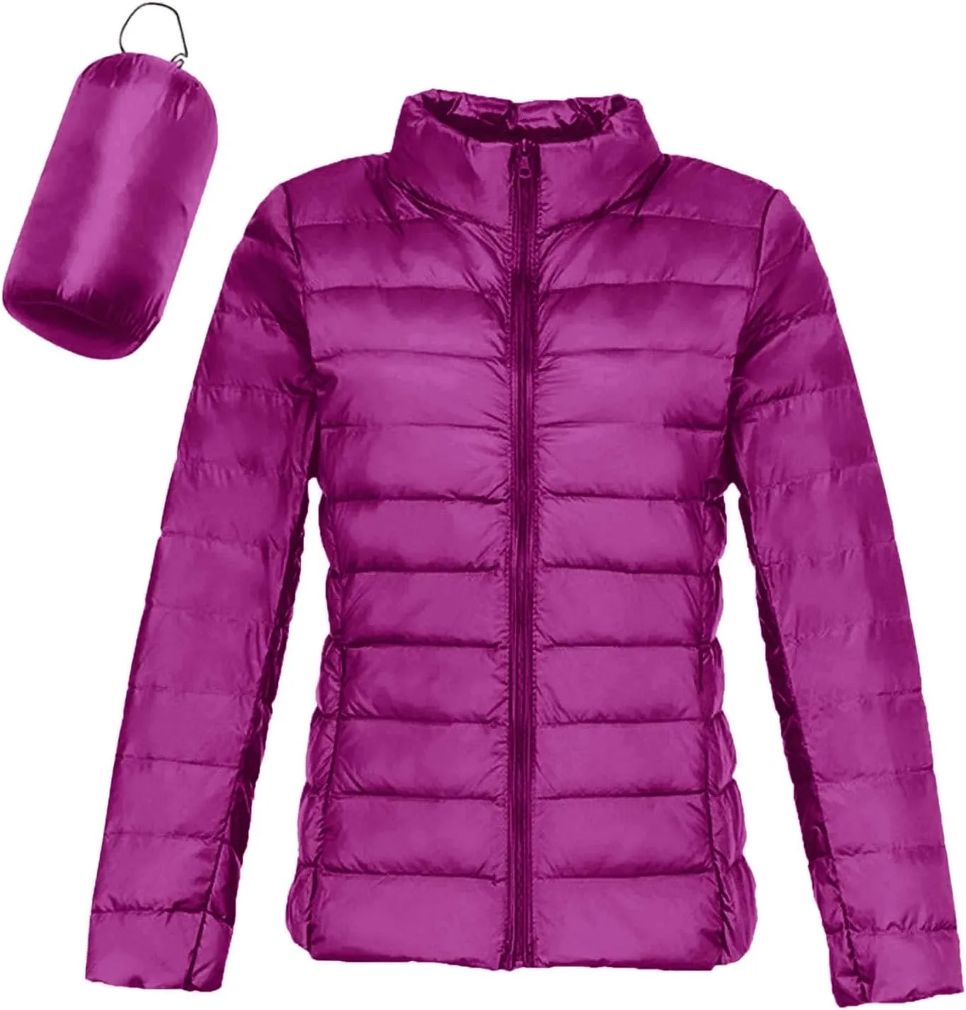 Women's Down Jackets & Parkas Warm Packable Lightweight Winter Quilted Jacket Stand Collar Slim Fit Cropped Puffer Jackets
