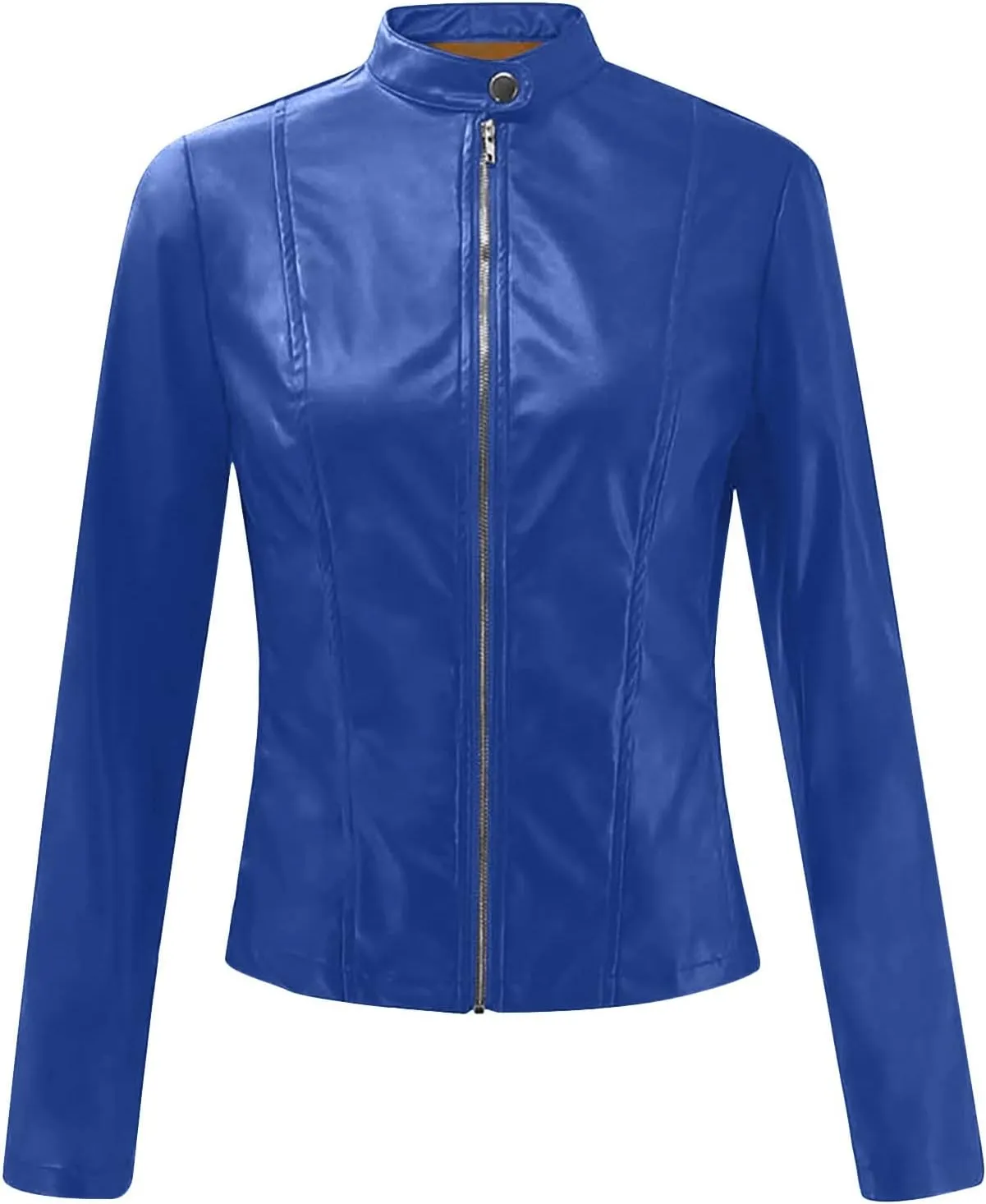 Womens Faux Leather Jacket 2024 Fashion Fall Clothes Zip Up Cropped Jackets Lightweight Motorcycle Biker Coats
