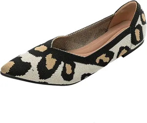 Women's Flats Shoes Pointed Toe Knit Ballet Comfortable Dressy Slip On Flat Classic Ballet Office Work Shoes