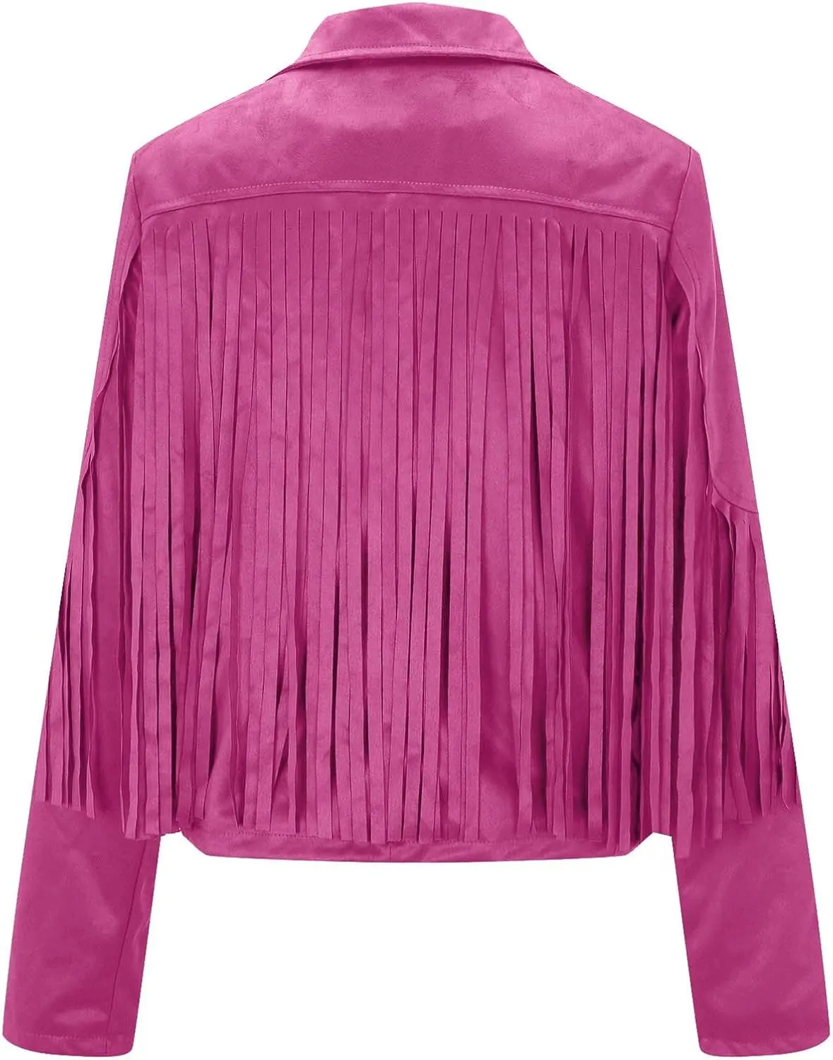 Women's Fringe Jackets Suede Tassel Jacket Crop Moto Biker Jackets Open Front Tassel Coat Western Cowgitl Outfits