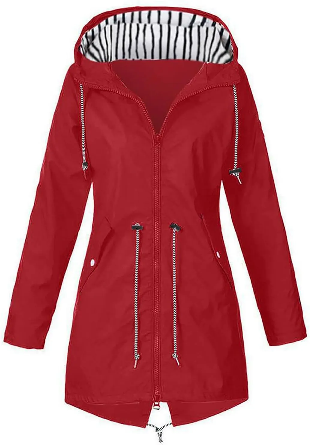 Women's Hiking Jackets with Hood Outdoor Waterproof Windbreaker Pus Size Full Zip Raincoats Lightweight Trench Coats