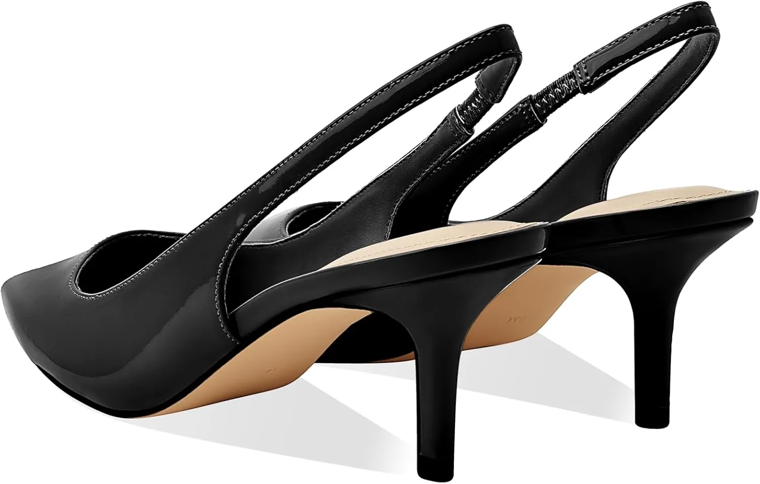 Women's Kitten Heel Slingback Pointed Closed Toe Pumps Dress Shoes for Women Low Stiletto Heels for Women Comfy Dressy Heels