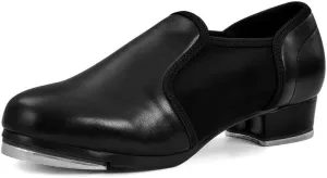 Women's Tap Shoes Leather Slip On Dance Shoes Jazz Shoes for Women,Black