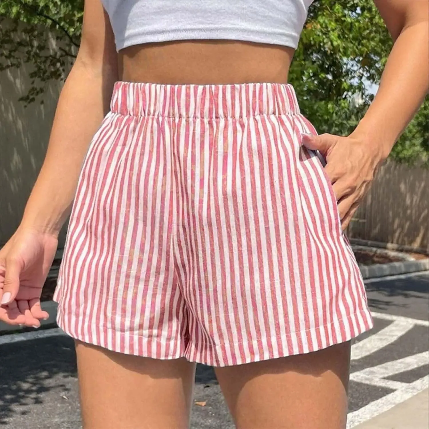 Women's Y2k Lounge Shorts Elastic Waist Comfy Cute Plaid Gingham Pajama Bottoms Checkered Sleep Boxer Pj Lounge Short
