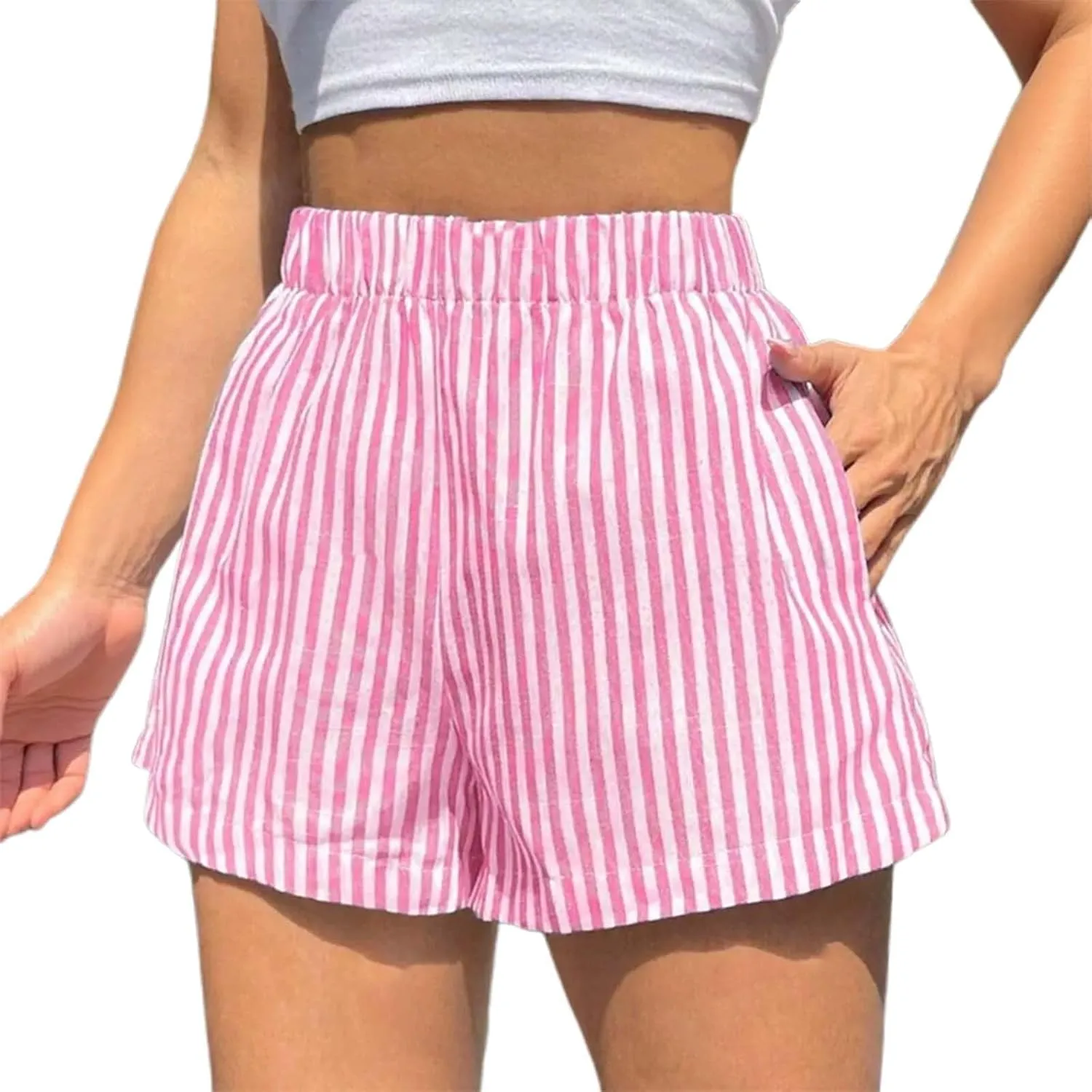 Women's Y2k Lounge Shorts Elastic Waist Comfy Cute Plaid Gingham Pajama Bottoms Checkered Sleep Boxer Pj Lounge Short