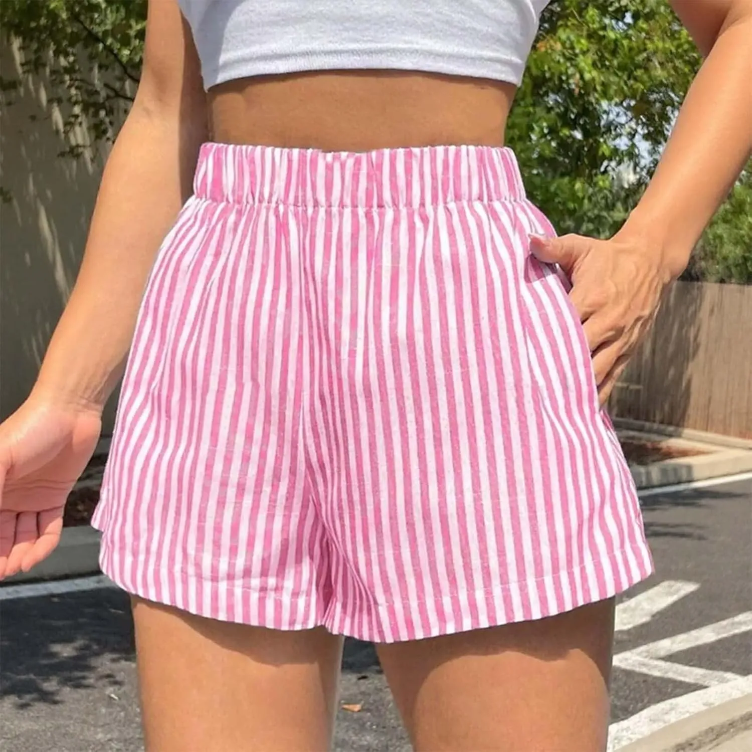 Women's Y2k Lounge Shorts Elastic Waist Comfy Cute Plaid Gingham Pajama Bottoms Checkered Sleep Boxer Pj Lounge Short