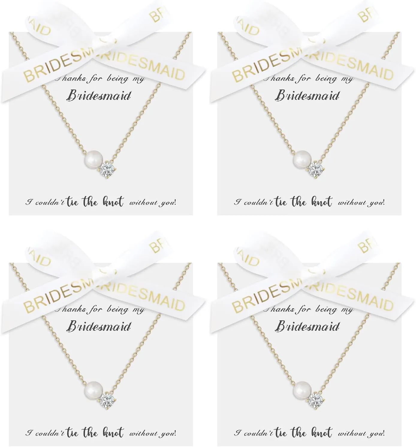 YANCHUN Bridesmaid Gifts for Bridal Party Gifts Bridesmaids Proposal Necklaces for 2/4/6/8 Favors Bridesmaid Dress Jewelry Set