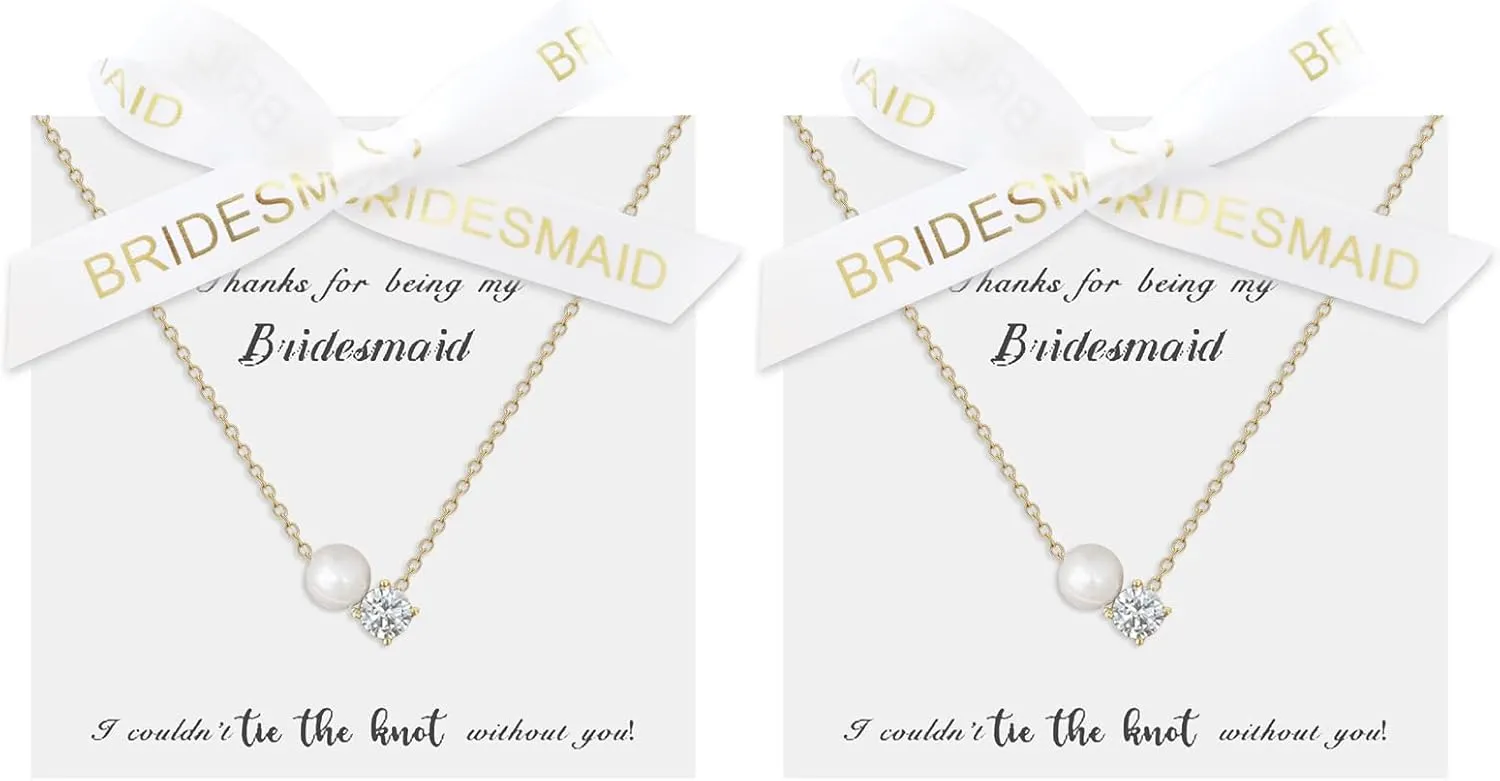YANCHUN Bridesmaid Gifts for Bridal Party Gifts Bridesmaids Proposal Necklaces for 2/4/6/8 Favors Bridesmaid Dress Jewelry Set