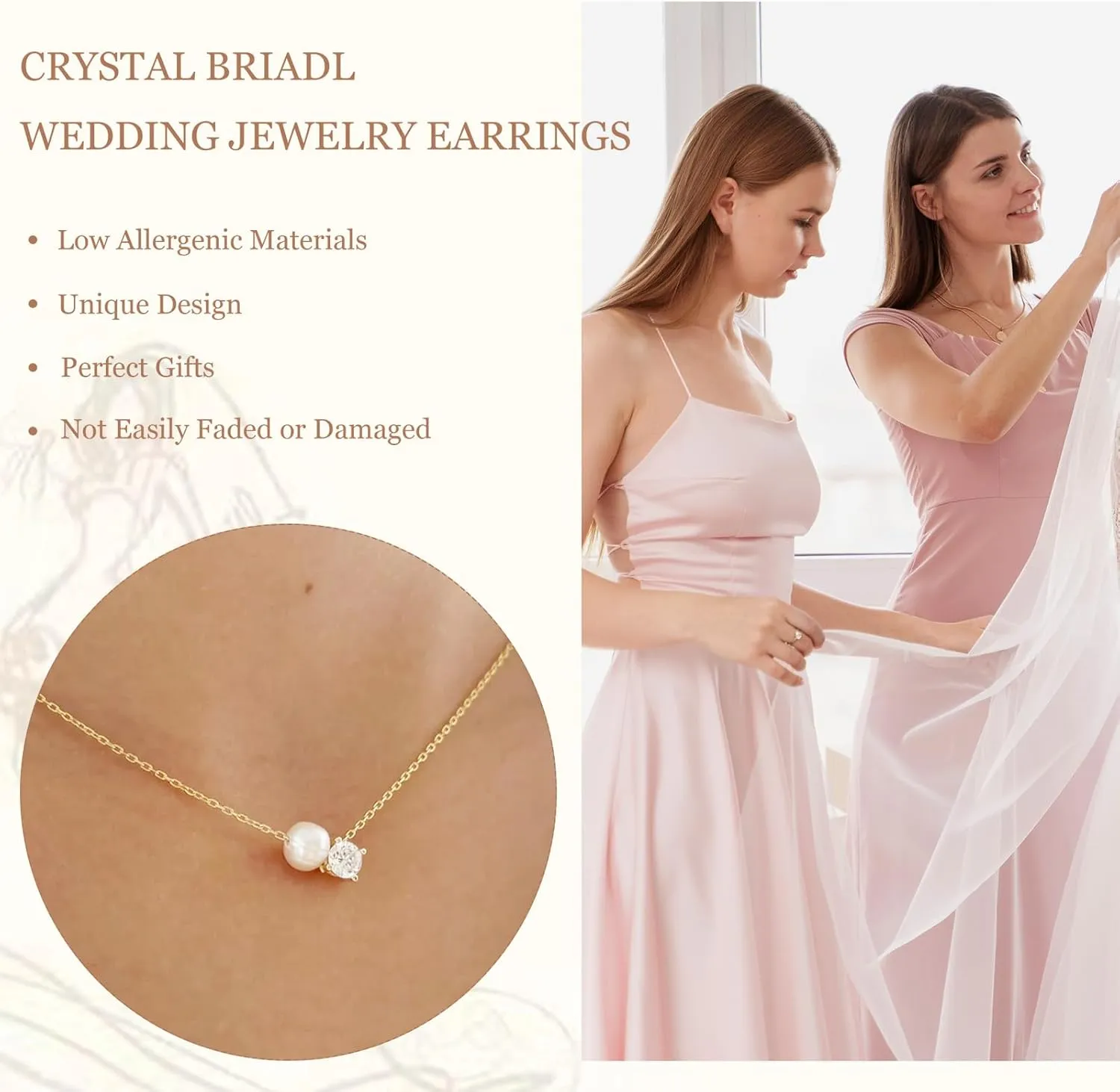 YANCHUN Bridesmaid Gifts for Bridal Party Gifts Bridesmaids Proposal Necklaces for 2/4/6/8 Favors Bridesmaid Dress Jewelry Set
