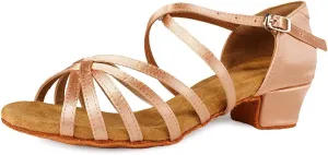 YKXLM Women's Satin Latin Dance Shoes Ballroom Salsa Tango Professional Performance Practice Dancing Shoes, Model WH1202