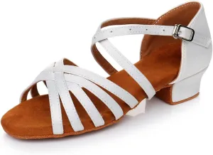 YKXLM Women's Satin Latin Dance Shoes Ballroom Salsa Tango Professional Performance Practice Dancing Shoes, Model WH1202