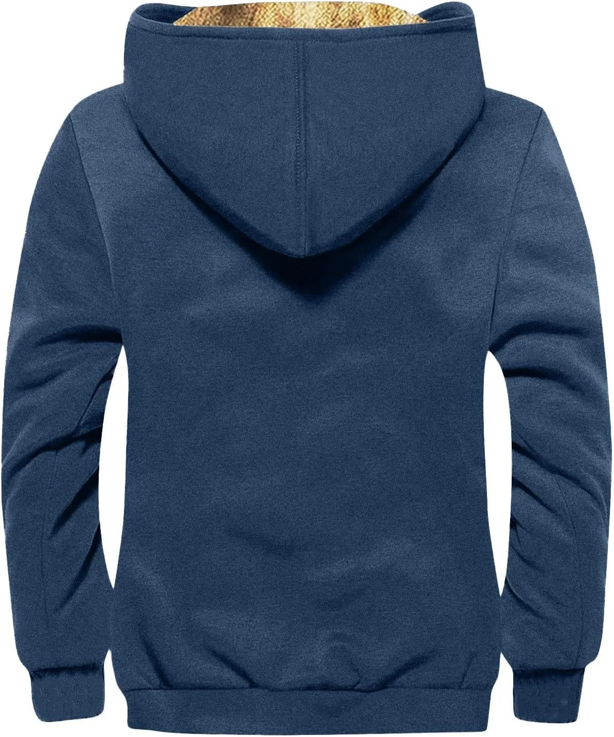 Ymosrh Men's Casual Fleece Jackets Full Zip Hoodie Jacket Sherpa Lined Warm Winter Work Coats Outdoor Jacket, M-7XL