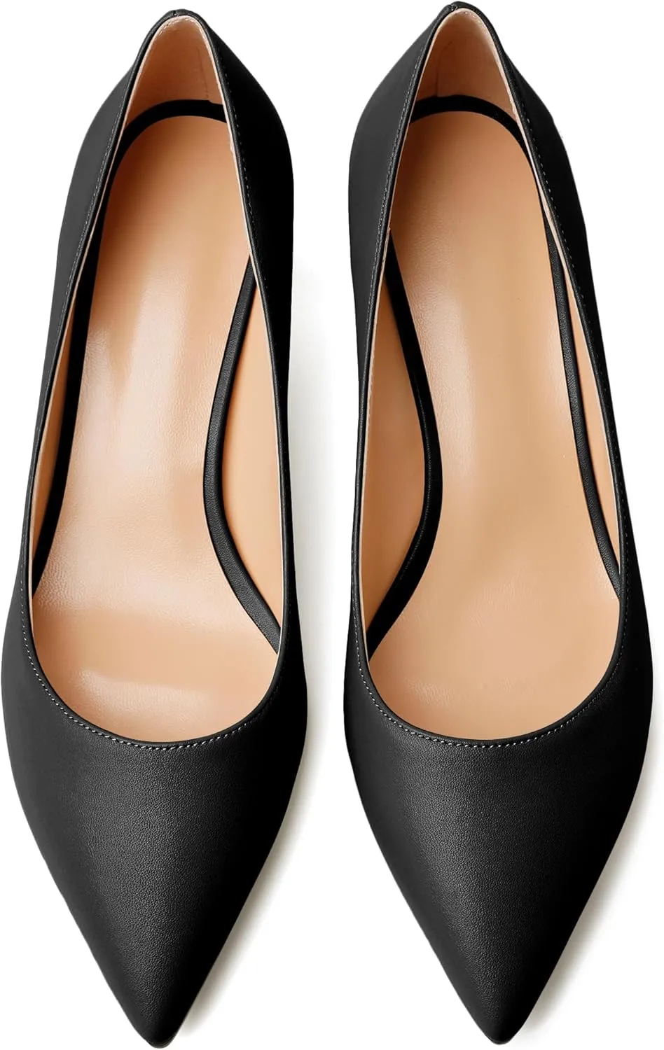 YODEKS Women's Pointed Toe Pumps 2" Kitten Middle Heel Chic Pumps Comfort Slip On Low Heel Dress Pumps Shoes