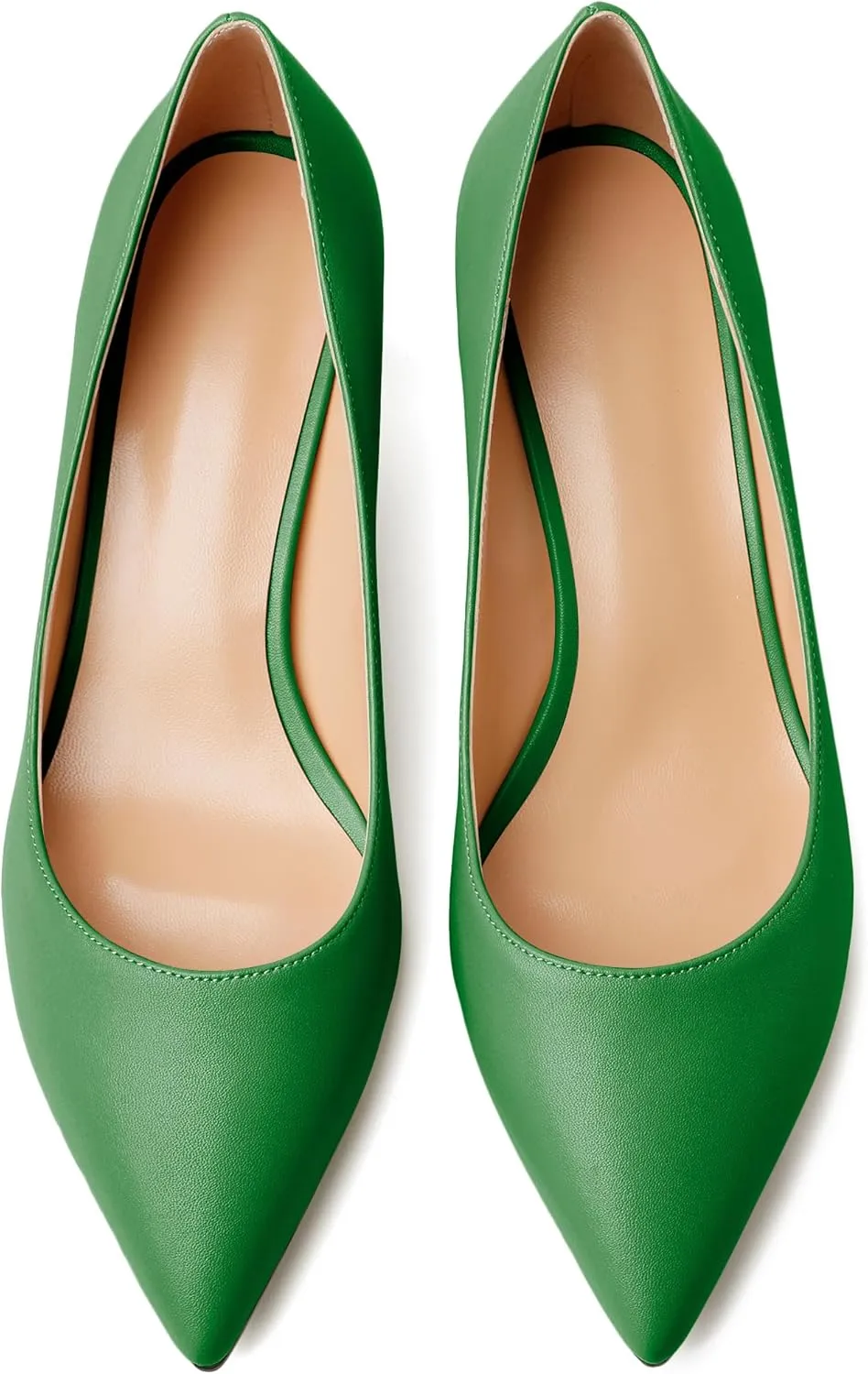 YODEKS Women's Pointed Toe Pumps 2" Kitten Middle Heel Chic Pumps Comfort Slip On Low Heel Dress Pumps Shoes