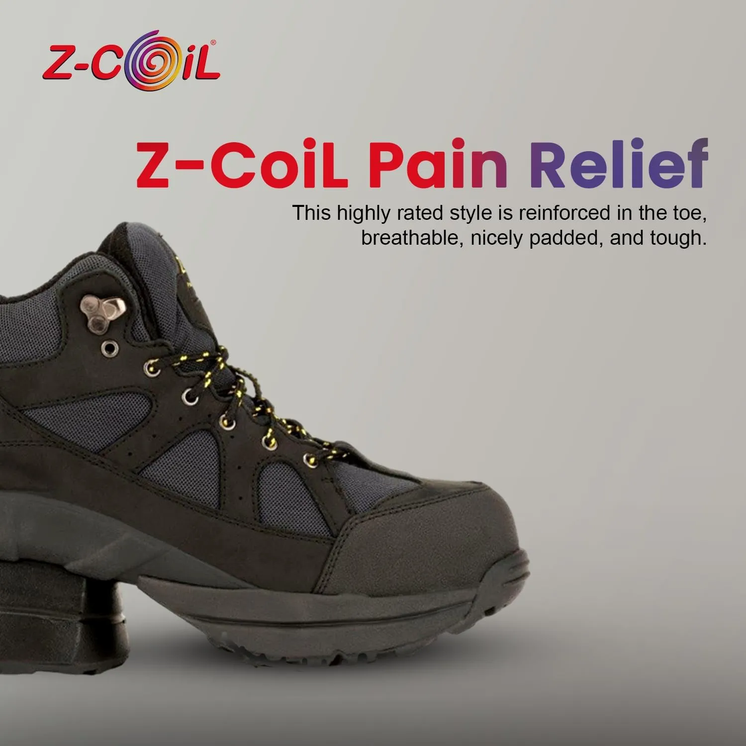 Z-CoiL Men's Outback Pain-Relief Footwear, Safety Toe, Enclosed Coil