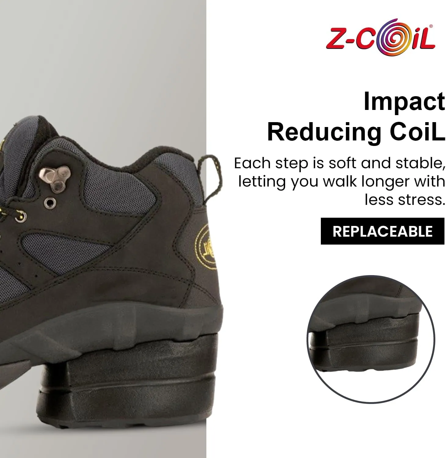 Z-CoiL Men's Outback Pain-Relief Footwear, Safety Toe, Enclosed Coil