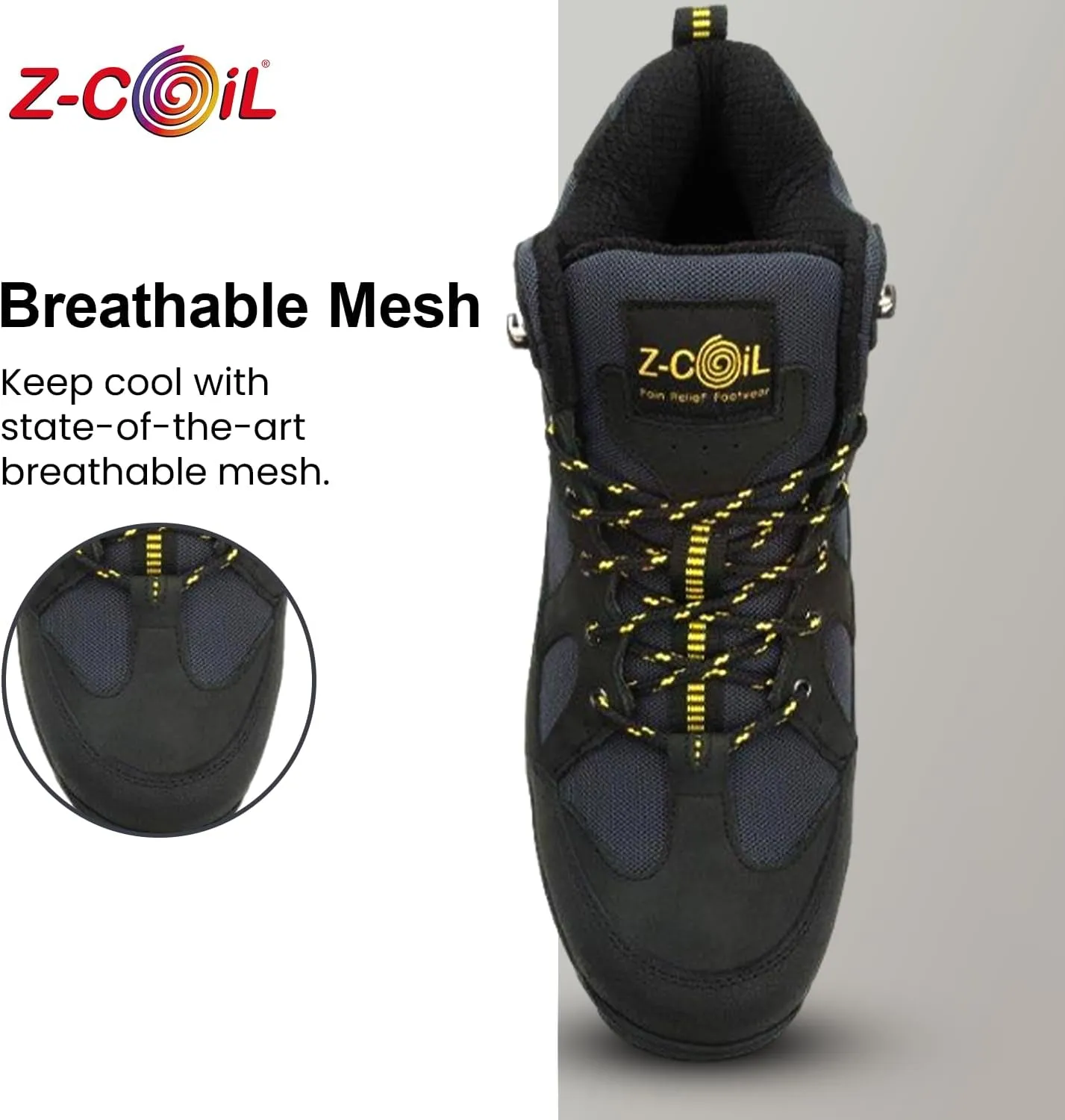 Z-CoiL Men's Outback Pain-Relief Footwear, Safety Toe, Enclosed Coil