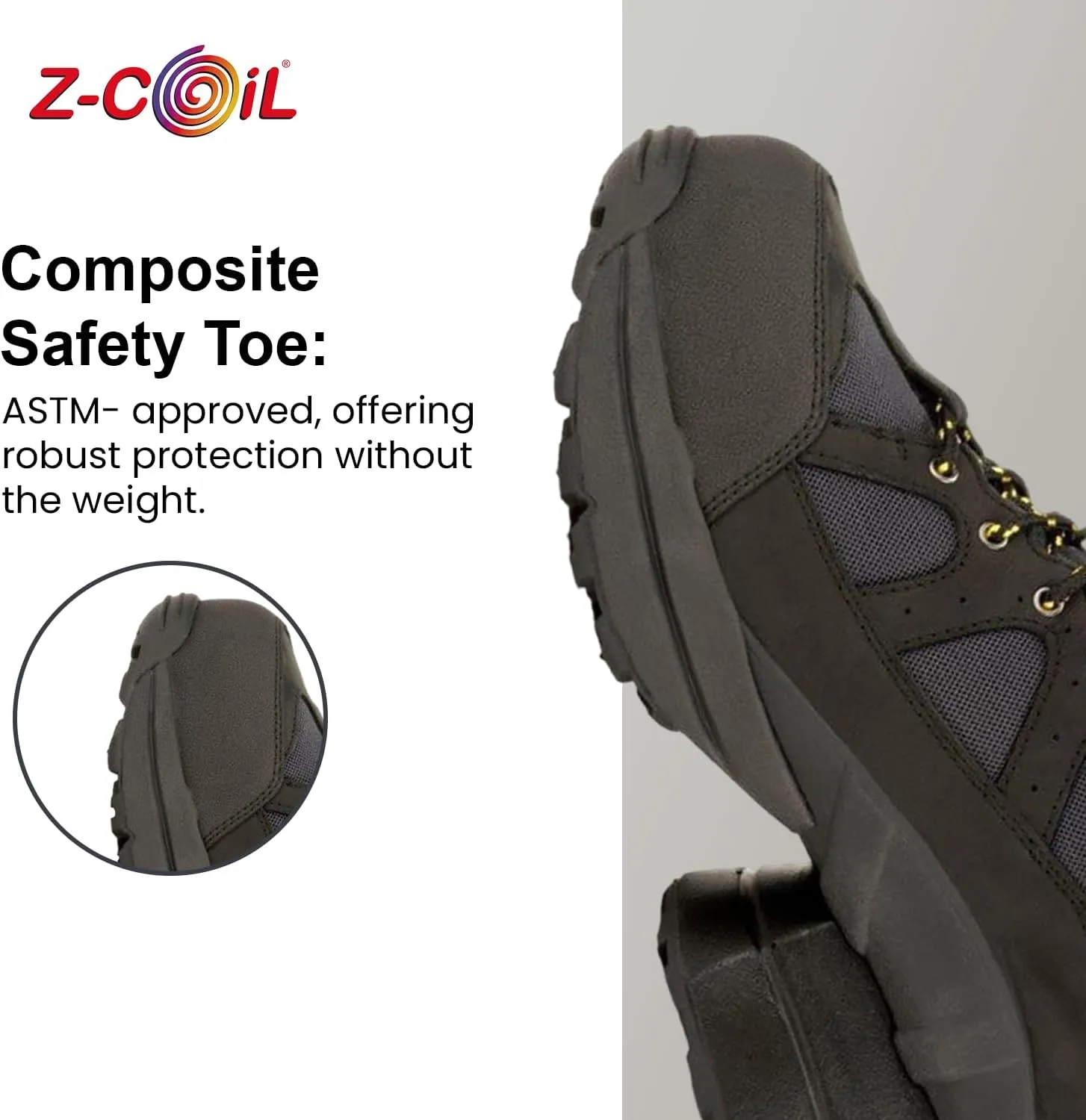 Z-CoiL Men's Outback Pain-Relief Footwear, Safety Toe, Enclosed Coil