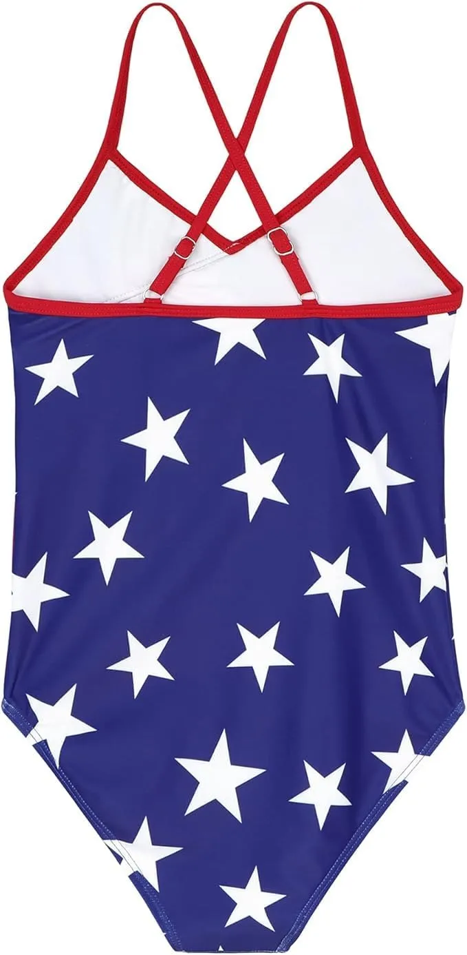 Zando Toddler Swimsuit One Piece Swimsuit Girls Sleeveless Cute Swimwear Quick Dry Bathing Suits Summer Beach Wear 2-10 Years