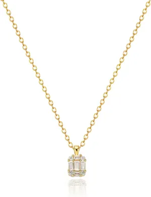 Zeffy Diamond Necklaces for Women, Dainty Gold Necklace 18k Gold Plated Layered Necklaces Simple Gold CZ Diamond Pendant Necklaces for Women Trendy Jewelry Gifts for Girls